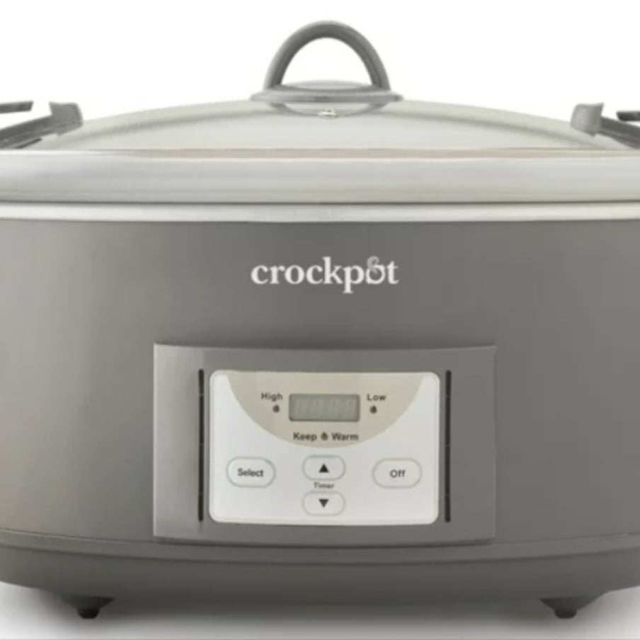 Crockpot 7Quart Cook and Carry Programmable Slow Cooker, Grey Bayan