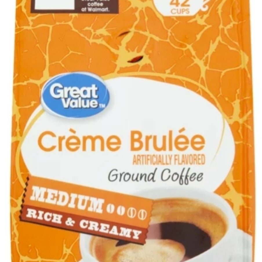 Great Value Crème Brulee Medium Roast Ground Coffee, 12 oz, Bag Bayan