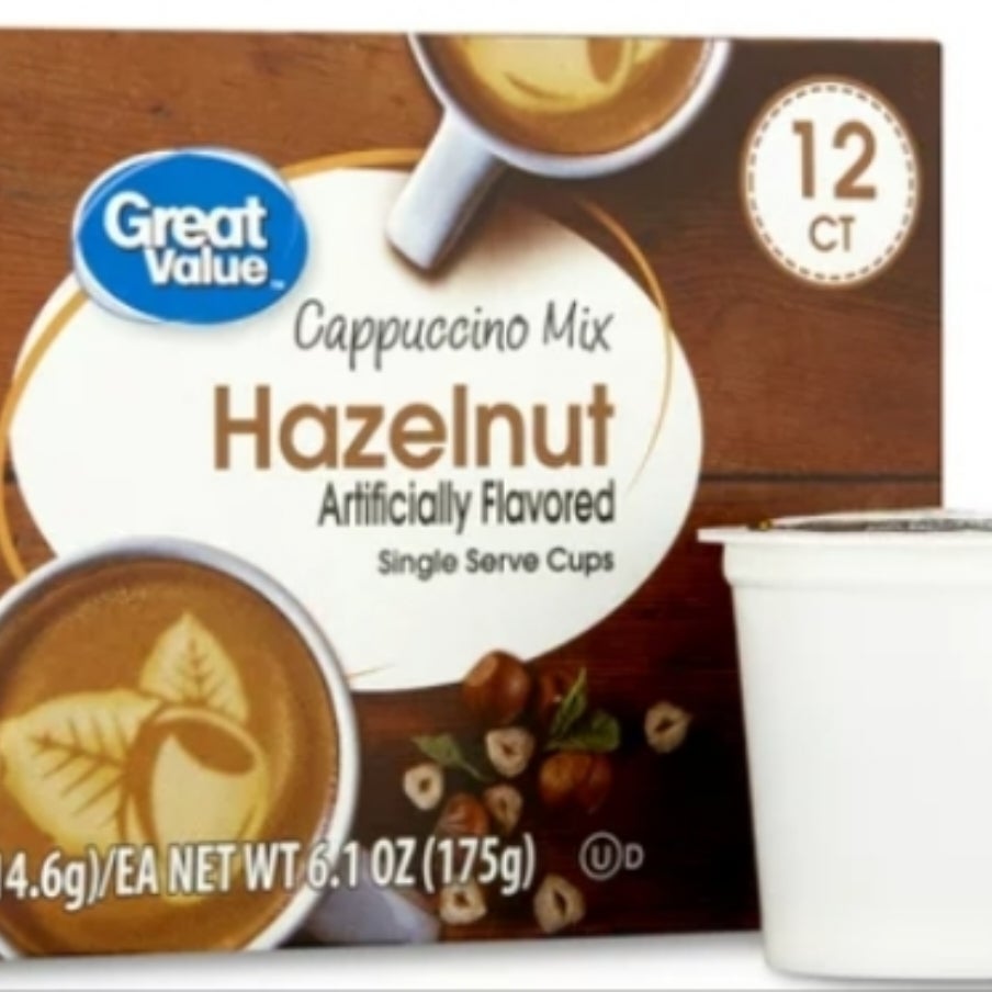 Great Value Hazelnut Cappuccino Mix, Single Serve Medium Roast Coffee