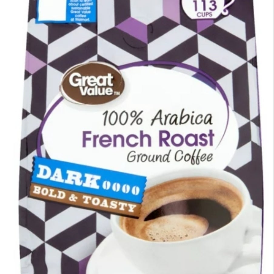 Great Value French Roast Ground, 100 Arabica, Medium Roast, Ground